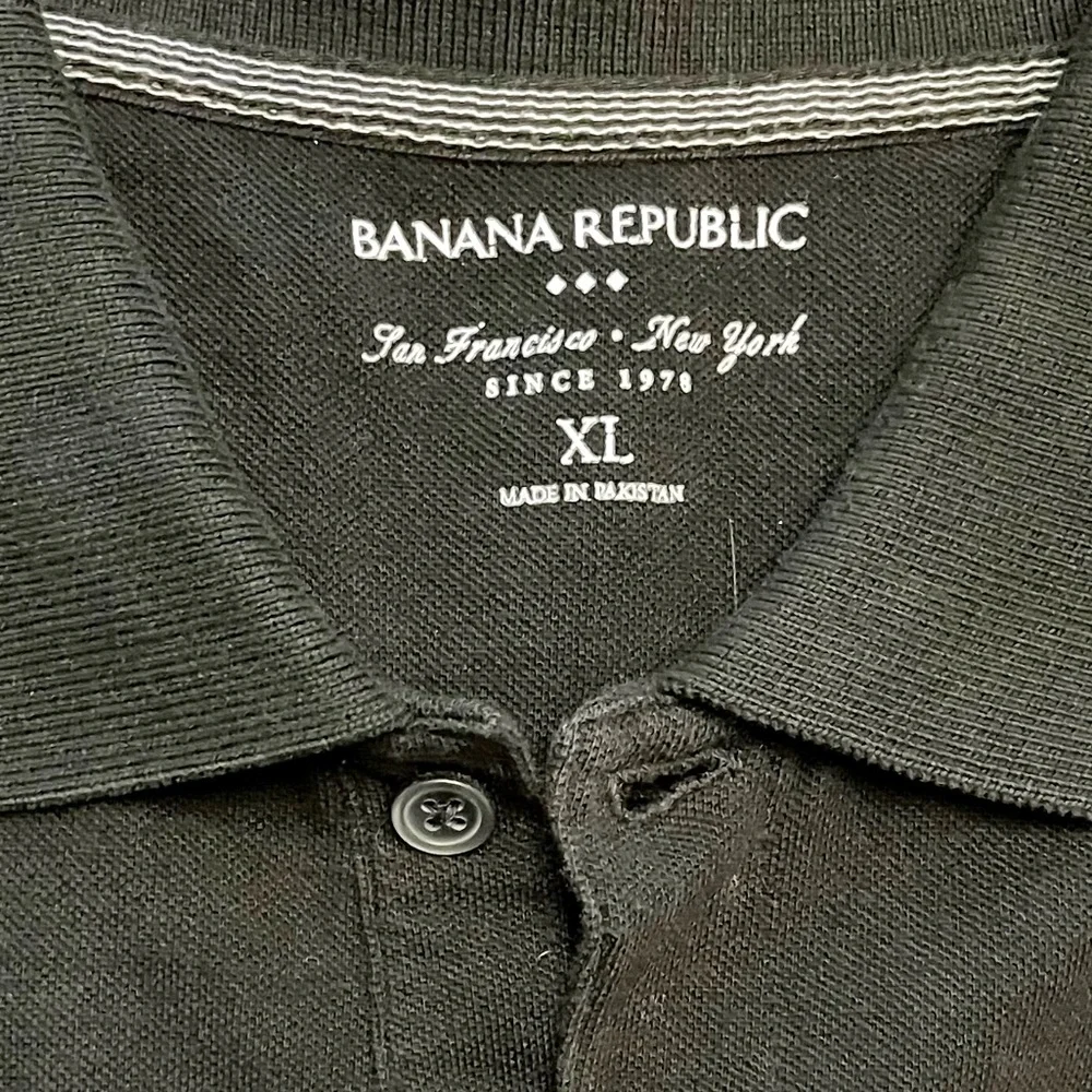 Banana republic men’s‎ all cotton pullover polo size XL black short sleeve nice